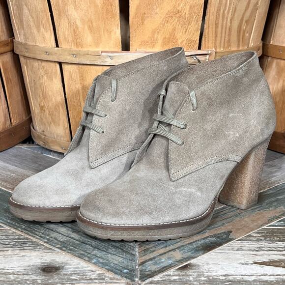 J.Crew MacAlister Chunky Heel Sand Suede Italy Desert Ankle Boots Womens Size 10 - Picture 3 of 11